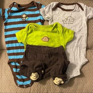 3M Carter’s Monkey theme 4 piece set!!